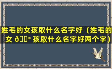 姓毛的女孩取什么名字好（姓毛的女 💮 孩取什么名字好两个字）